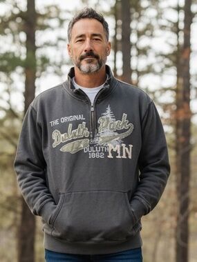 Duluth Pack Men’s Charcoal Zip-Up Sweater